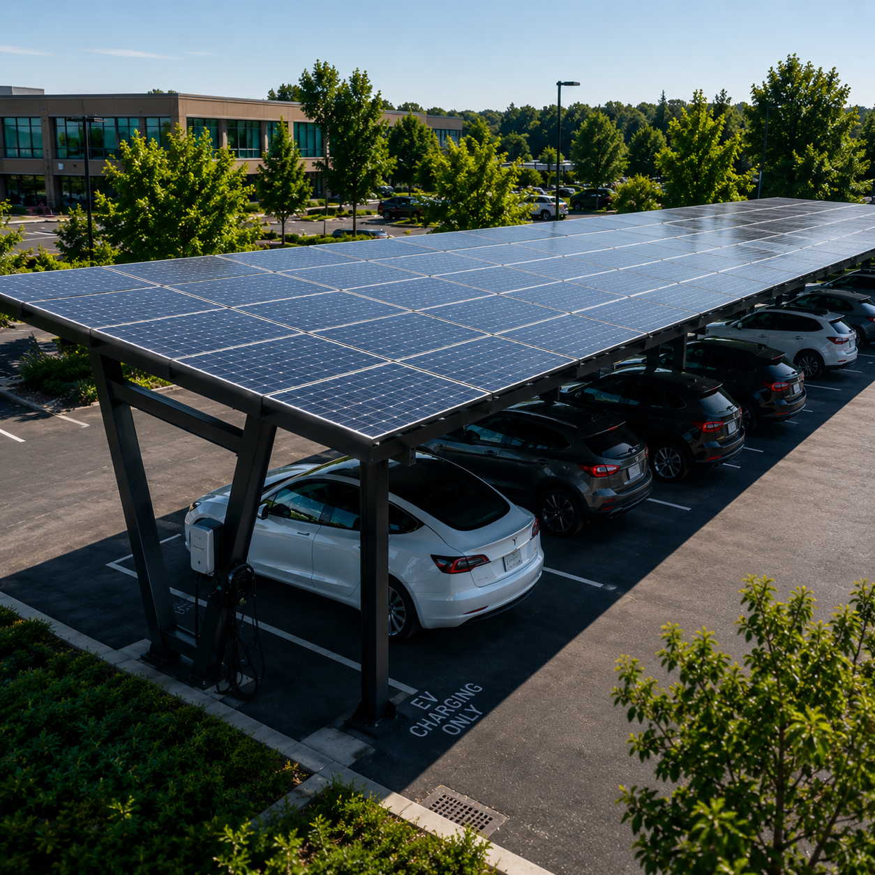 Carport Solar estacionamiento con paneles solares integrados